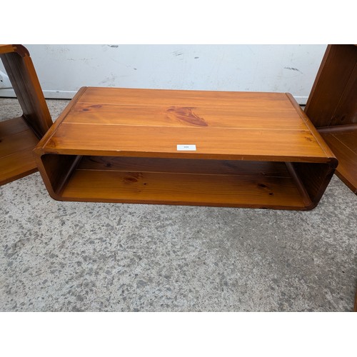 695 - A quantity of retro pine side tables