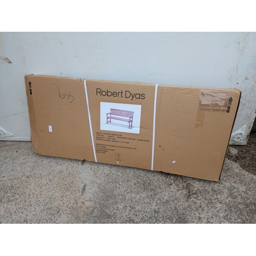 306 - An unused Robert Days fence 3 seater bench