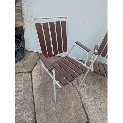 381 - A pair of retro garden chairs