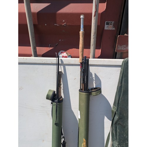 58 - A selection of fishing rods including daiwa and Ron Thompson