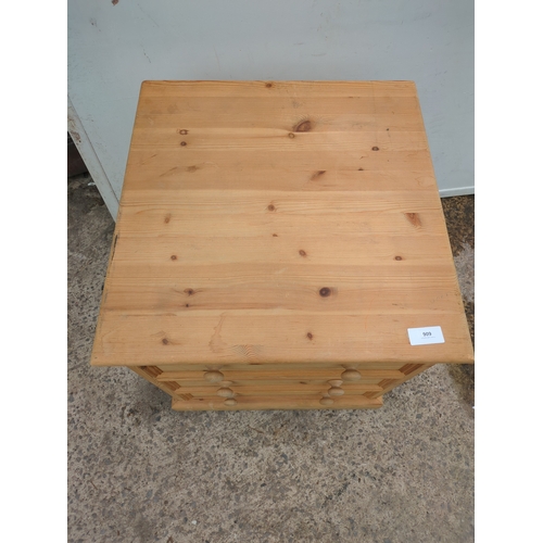 606 - A modern pine 3 drawer chest of drawers