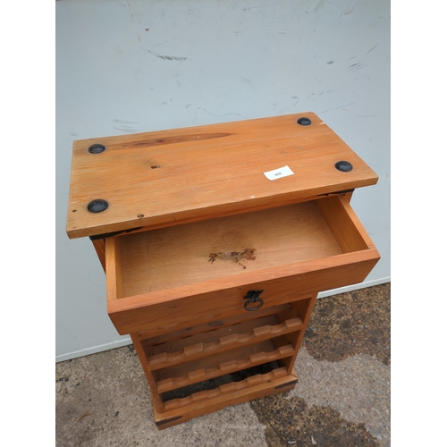 609 - A modern pine wine rack
