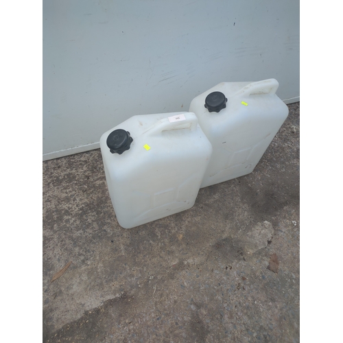 255 - A pair of plastic water Jerry cans