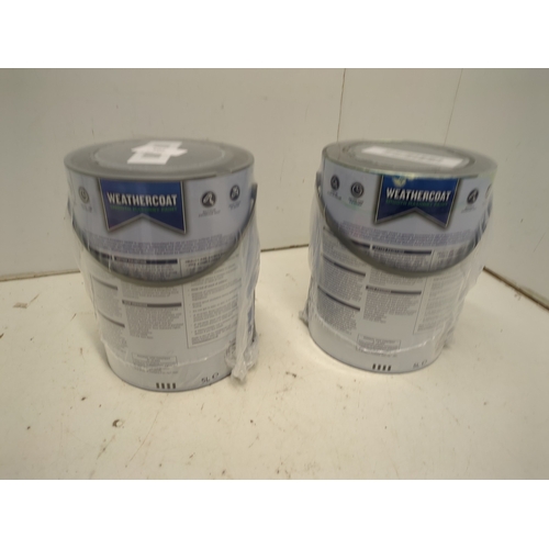 294 - 2 unused tubs of Weather coat alpine green masonry paint