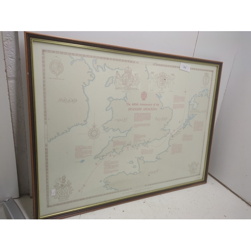 713 - The anniversary of the Spanish Armada framed print