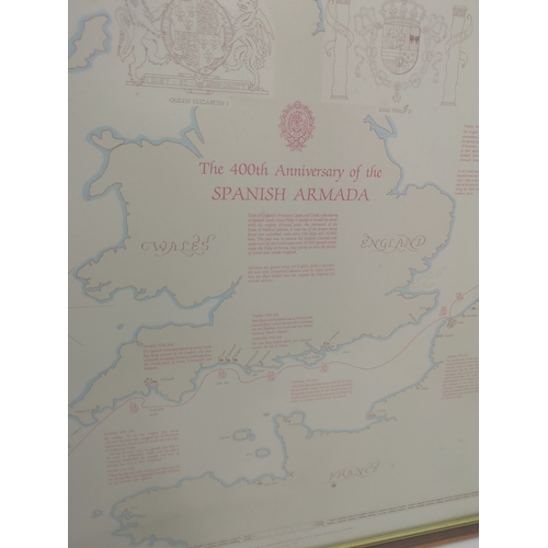 713 - The anniversary of the Spanish Armada framed print