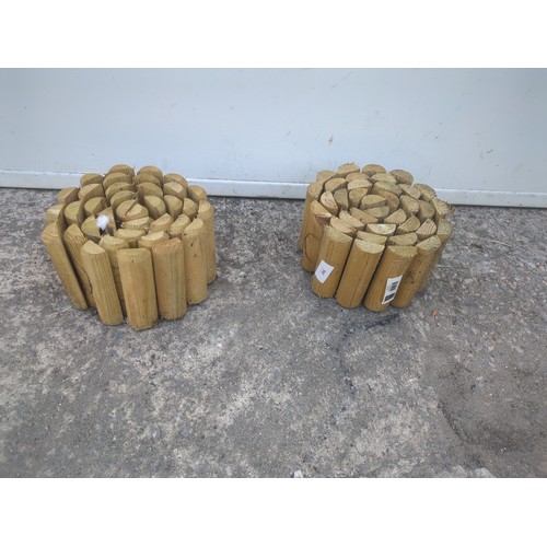 286 - 2 rolls of pine garden edging