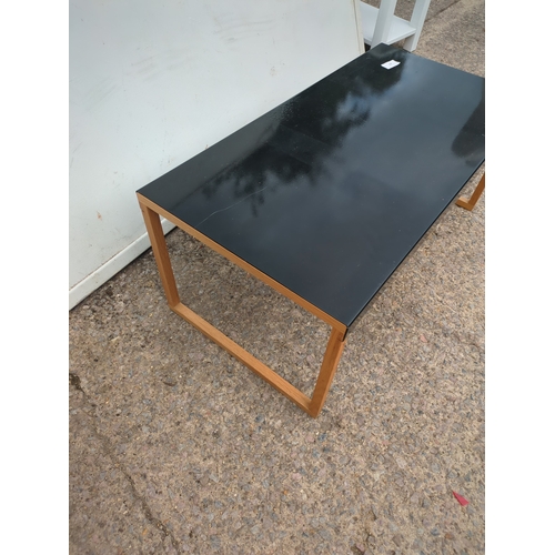 427 - A modern metal topped coffee table