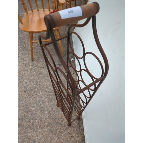 459 - A wrought iron wine rack