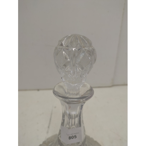 805 - A glass ships decanter