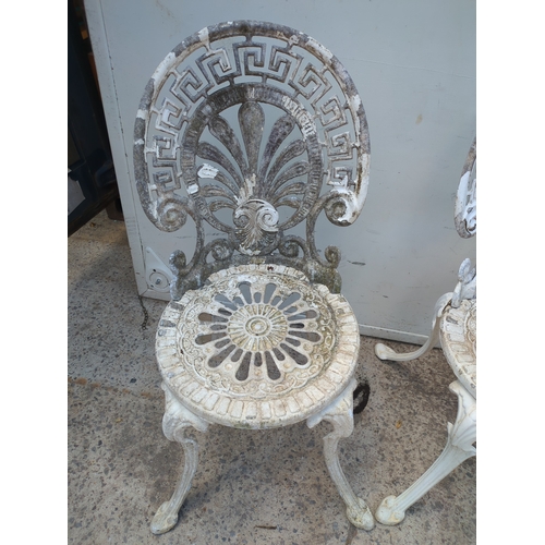 30 - A trio of aluminium bistro garden chairs