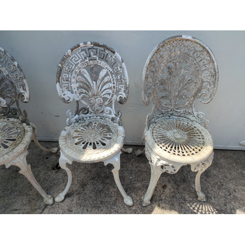 30 - A trio of aluminium bistro garden chairs