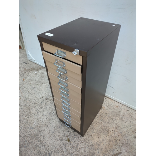 50 - A metal 15 drawer filing cabinet