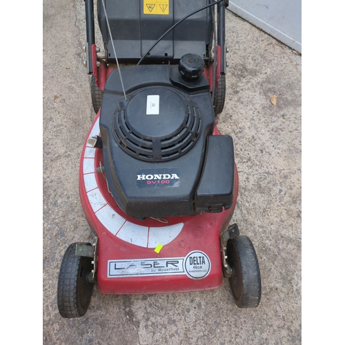 53 - A laser by Mountfield petrol lawn mower with a Honda GV100 engine - running