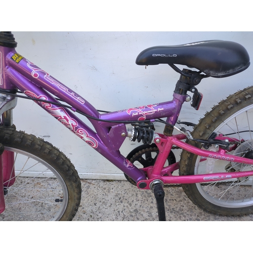 14 - An Apollo fs20 full suspension girls mountain bike