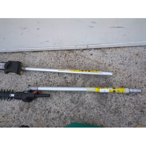 43 - A Bosch corded pole chainsaw and hedge trimmer - working