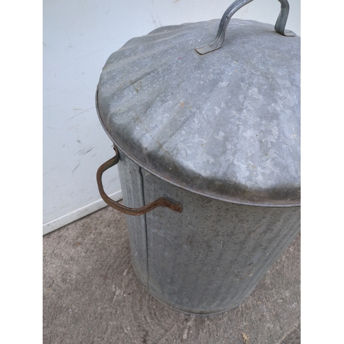 238 - Galvanized Metal Trash Can with Lid