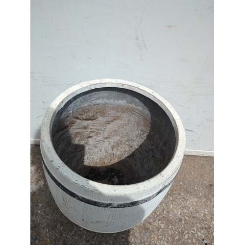 248 - Oak effect Barrel Planter