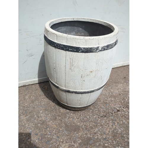 248 - Oak effect Barrel Planter