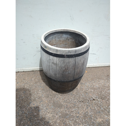 248 - Oak effect Barrel Planter