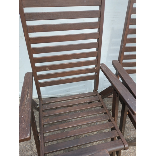 258 - Set of Outdoor Acacia Folding Chairs