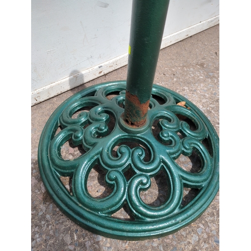 259 - Green Cast Iron Umbrella Stand Base