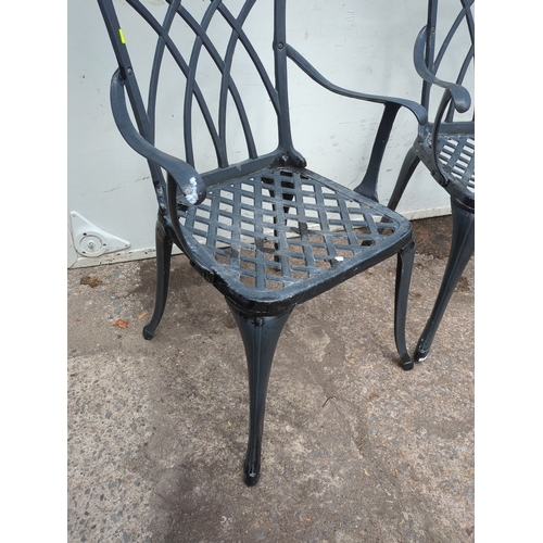 264 - Black Outdoor Metal Patio Chairs