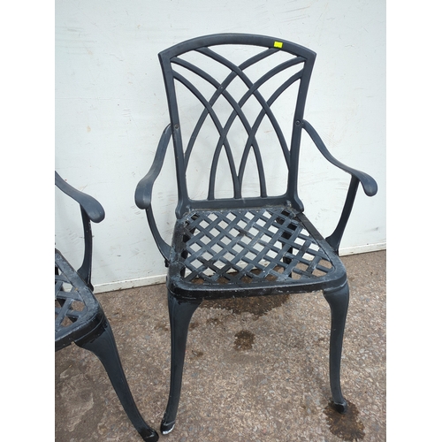 264 - Black Outdoor Metal Patio Chairs