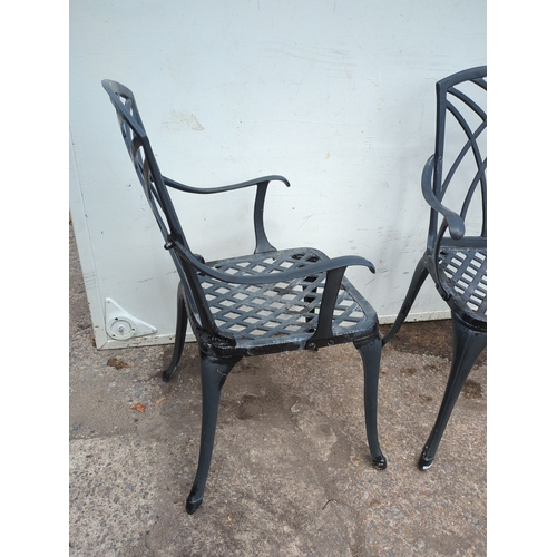 264 - Black Outdoor Metal Patio Chairs