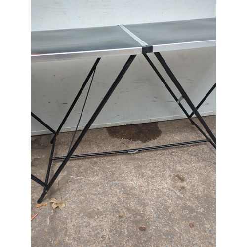 266 - Folding Portable Ping Pong Table with Metal Frame