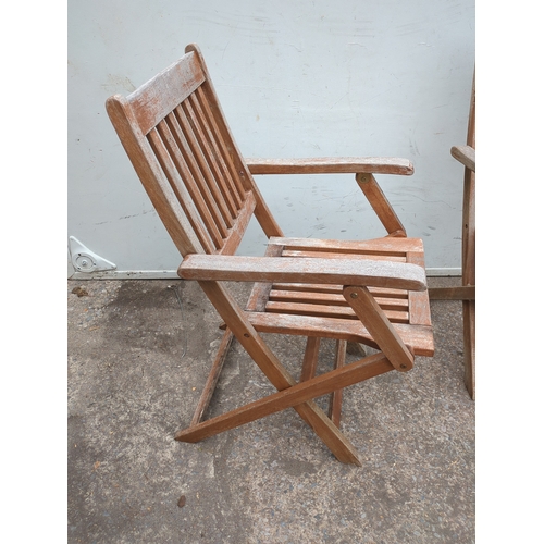 275 - Teak Outdoor Folding Chairs Set