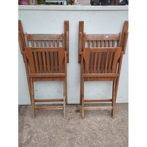275 - Teak Outdoor Folding Chairs Set