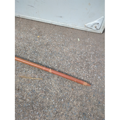 300 - Green Patio Umbrella with Wooden Pole