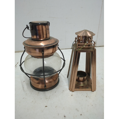 325 - Copper Outdoor Lantern Set