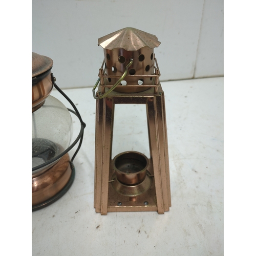 325 - Copper Outdoor Lantern Set