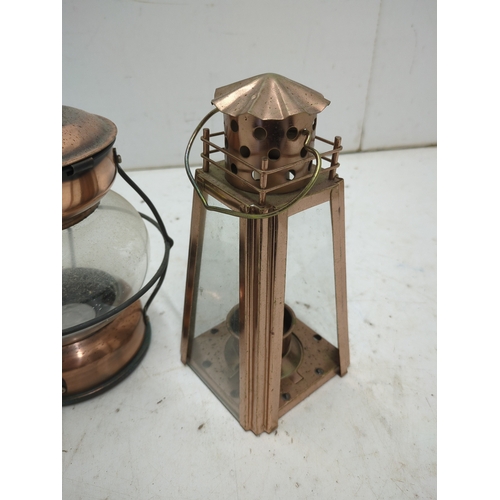 325 - Copper Outdoor Lantern Set