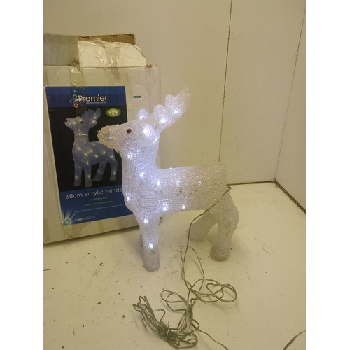 80 - Premier 38cm LED Acrylic Reindeer Light