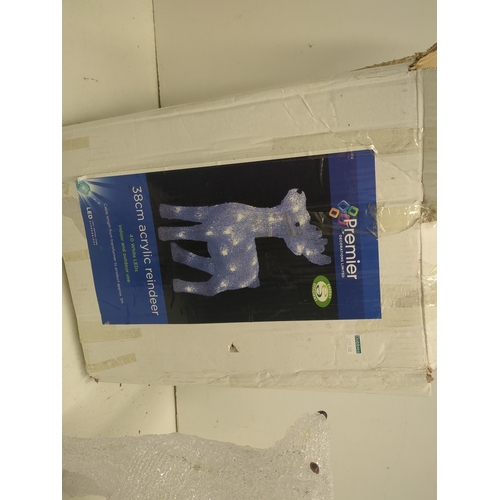 80 - Premier 38cm LED Acrylic Reindeer Light