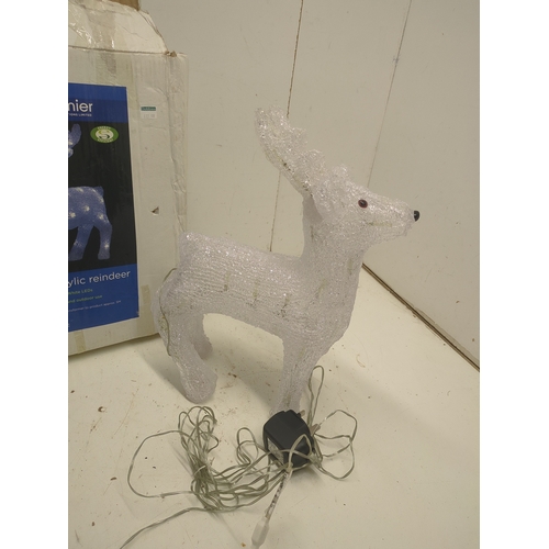 80 - Premier 38cm LED Acrylic Reindeer Light