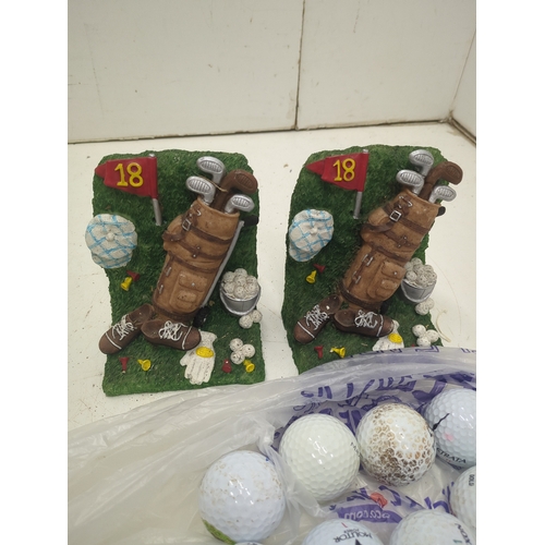 81 - Golf Ball Set with Golf Bag Figurines