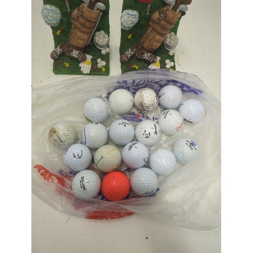 81 - Golf Ball Set with Golf Bag Figurines