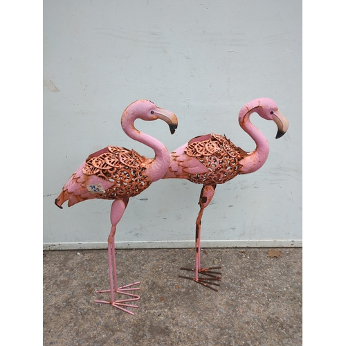 343 - Metal Flamingo Garden Decor