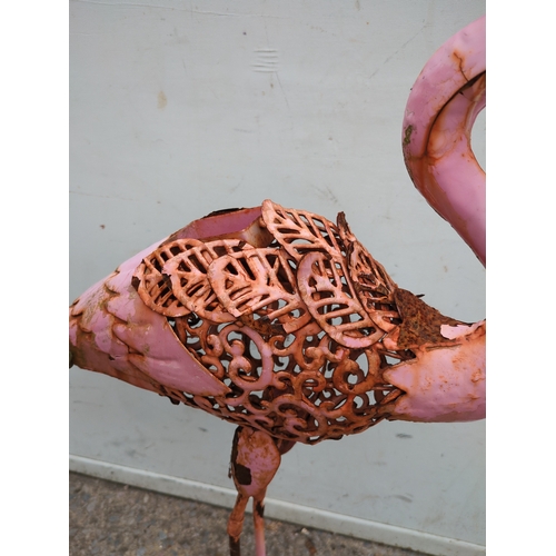 343 - Metal Flamingo Garden Decor