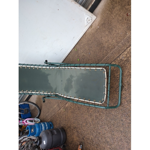 6 - Green Outdoor Folding Sun Lounger