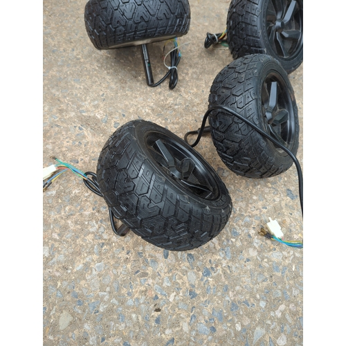 125 - Black Motorized Wheels Set for Outdoor Equipment