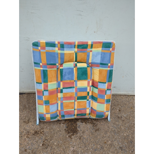 146 - Multicolored Checkered Folding Chair