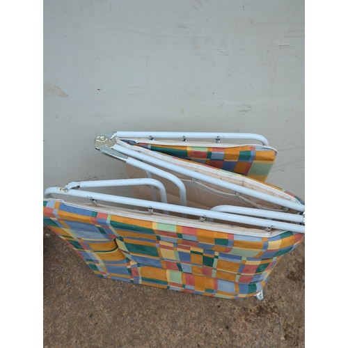 146 - Multicolored Checkered Folding Chair