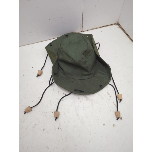 5 - Green Outdoor Sun Hat with Toggle Strings