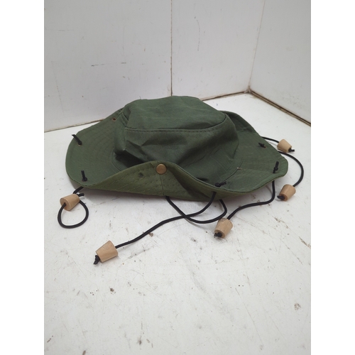 5 - Green Outdoor Sun Hat with Toggle Strings