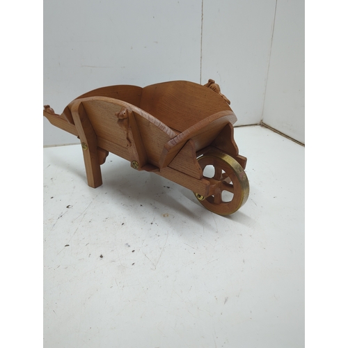 1 - Oak Decorative Hand Crafted Wheelbarrow